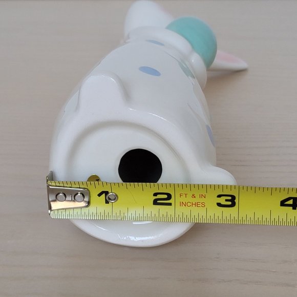 Martha Stewart Ceramic Dotted Easter Bunny Rabbit With Blue Egg Figurine 10.5" - Picture 13 of 13